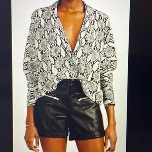 A.L.C. Noreen Python snake print silk oversized blouse NWT